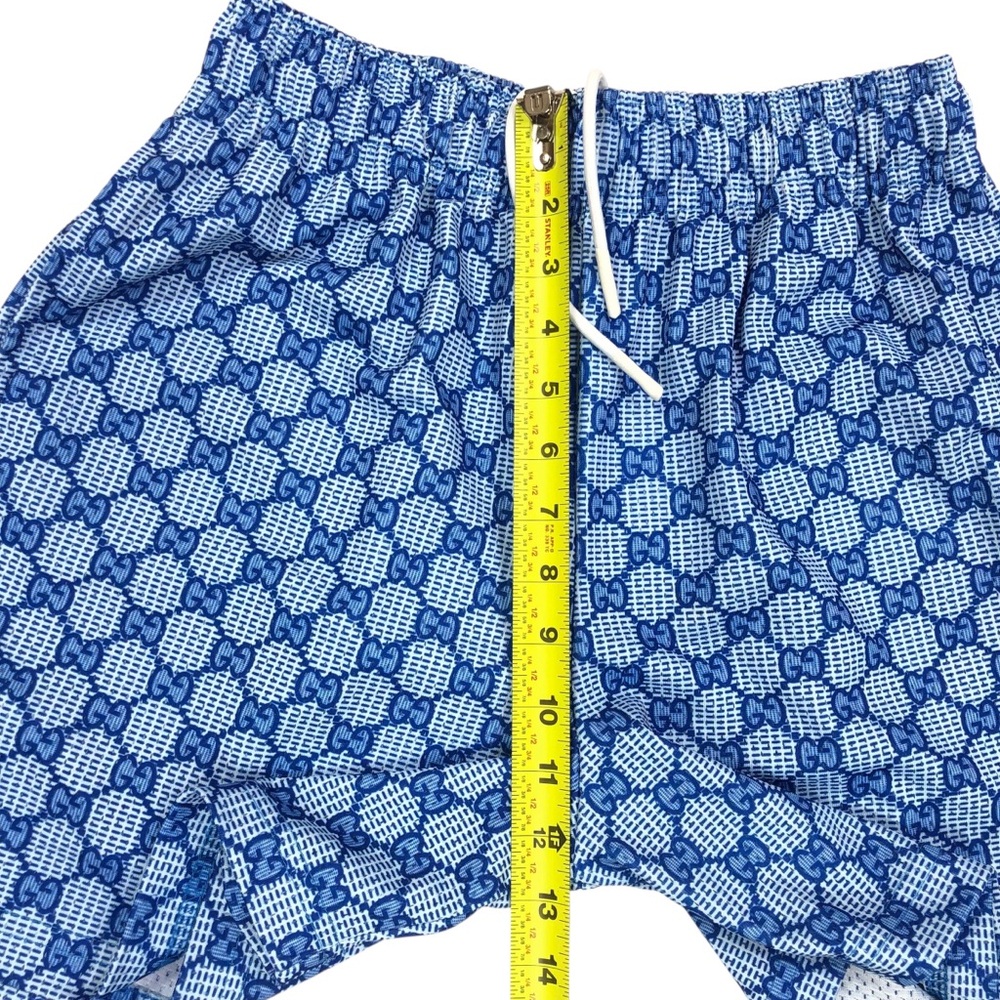 Bravest Studios GG Monogram Mesh Shorts Men's Size Large Blue 5" Inseam - Picture 5 of 7